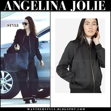 angelina jolie everlane bomber jacket